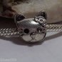 1pc Tibetan Silver Large Kitty Cat Spacer Large Hole European Bead Charm Hello