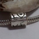 1pc Tibetan Silver Love Tube Words Heart Spacer Large Hole European Bead Charm