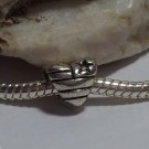 1pc Tibetan Silver Heart Star & Stripes Spacer Large Hole European Bead Charm