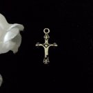 12pcs Tibetan Silver Metal Alloy Charm Charms Pendant Mini Cross Crucifix 19x6mm