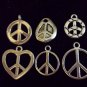 12pcs Tibetan Silver Metal Alloy Charm Charms Pendant Peace Signs Mix #6