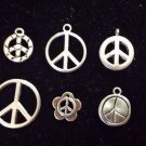 12pcs Tibetan Silver Metal Alloy Charm Charms Pendant Peace Signs Mix #7