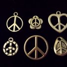 12pcs Tibetan Silver Metal Alloy Charm Charms Pendant Peace Signs Mix #5