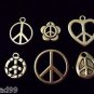 12pcs Tibetan Silver Metal Alloy Charm Charms Pendant Peace Signs Mix #5