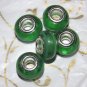 10pcs Murano Glass Silver Buckle Core European Charm Beads Green Swirl