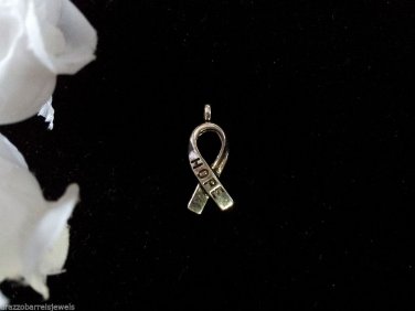 12pcs Tibetan Silver Metal Alloy Charm Charms Pendant Hope Ribbon 18x7mm