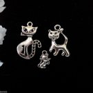 12pcs Tibetan Silver Metal Alloy Charm Charms Pendant Mixed Cat & Mouse
