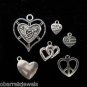 12pcs Tibetan Silver Metal Alloy Charm Charms Mixed Hearts