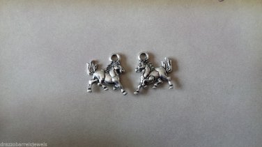 12pcs Tibetan Silver Metal Alloy Charm Charms Pendant Prancing Horse 17x17mm