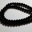 6MM BLACK ``JADE`` SERPENTINE ROUND GEMSTONE LOOSE BEADS STRAND 16``