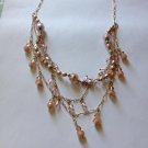 Gold Filled Peach Crystal Necklace