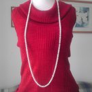 48 inches Long Freshwater White Button High Luster 7-8 mm Rope Pearl Necklace