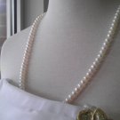 26 inches Long Freshwater White Button High Luster 7-8 mm Matinee Pearl Necklace