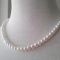19 inches Freshwater White Button High Luster 7-8 mm Princess Pearl Necklace