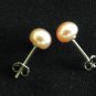 Freshwater High Luster 6-7 mm Button Pearl Ear Pin Earrings
