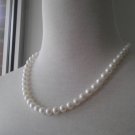 19 inches Freshwater White Round High Luster 8-9 mm Princess Pearl Necklace