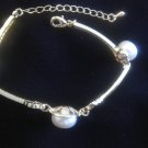 18k Gold over Sterling Silver Freshwater High Luster 11-12 mm Button Pearl Bracelet