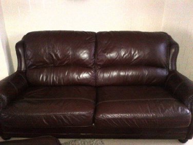 3 Piece Suite - Brown Wade Leather