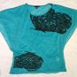 New Look Butterfly Batwing Top - Size UK S, turquoise/ blue.