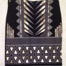 Boohoo Aztec Foil Mini Skirt - Size UK 6, black and gold.