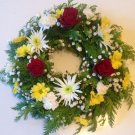 Loose mixed flower wreath