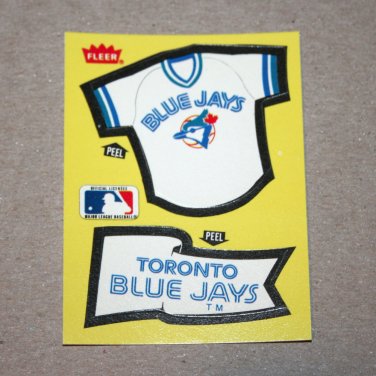 1985 FLEER BASEBALL - Toronto Blue Jays Team Jersey & Flag Yellow Sticker Card