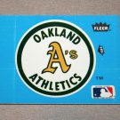 1985 FLEER BASEBALL - Oakland A's Team Logo Blue Sticker Card