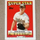 1988 TOPPS BASEBALL "Super Star Sticker Back" - Mark McGwire (#36)