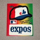 1984 FLEER BASEBALL - Montreal Expos Team Logo & Hat Sticker Card