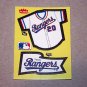 1985 FLEER BASEBALL - Texas Rangers Team Jersey & Flag Yellow Sticker Card