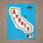 1985 FLEER BASEBALL - California Angels Team Logo Blue Sticker Card