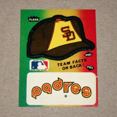 1984 FLEER BASEBALL - San Diego Padres Team Logo & Hat Sticker Card