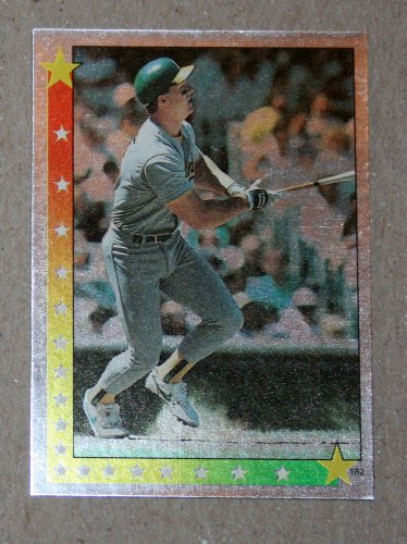 1990 TOPPS BASEBALL "Super Star Sticker Back" - Mark McGwire (#52)