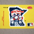 1986 FLEER BASEBALL - Minnesota Twins Team Logo Yellow Sticker Card