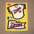 1985 FLEER BASEBALL - Minnesota Twins Team Jersey & Flag Yellow Sticker Card
