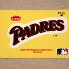 1986 FLEER BASEBALL - San Diego Padres Team Logo Yellow Sticker Card