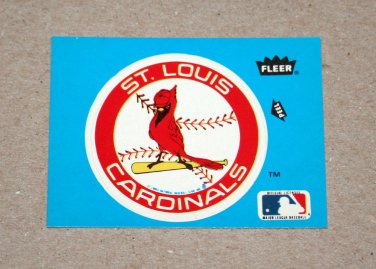 1985 FLEER BASEBALL - St. Louis Cardinals Team Logo Blue Sticker Card