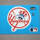 1985 FLEER BASEBALL - New York Yankees Team Logo Blue Sticker Card