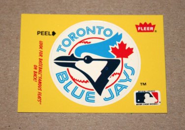 1986 FLEER BASEBALL - Toronto Blue Jays Team Logo Yellow Sticker Card