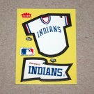 1985 FLEER BASEBALL - Cleveland Indians Team Jersey & Flag Yellow Sticker Card