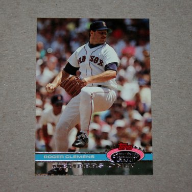 1991 TOPPS STADIUM CLUB BASEBALL "Members Only" Roger Clemens