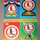 Lot of (4) FLEER BASEBALL - St. Louis Cardinals Team Logo Sticker Cards