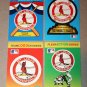 Lot of (4) FLEER BASEBALL - St. Louis Cardinals Team Logo Sticker Cards