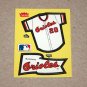 1985 FLEER BASEBALL - Baltimore Orioles Team Jersey & Flag Yellow Sticker Card