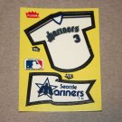 1985 FLEER BASEBALL - Seattle Mariners Team Jersey & Flag Yellow Sticker Card