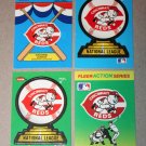 Lot of (4) FLEER BASEBALL - Cincinnati Reds Team Logo Sticker Cards