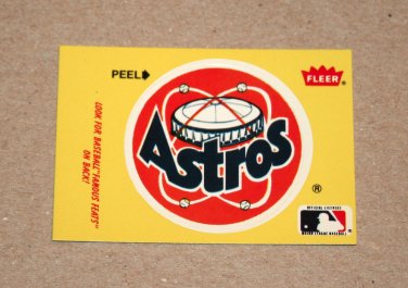 1986 FLEER BASEBALL - Houston Astros Team Logo Yellow Sticker Card