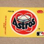 1986 FLEER BASEBALL - Houston Astros Team Logo Yellow Sticker Card