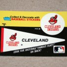1986 FLEER BASEBALL - Cleveland Indians Team Logo & Pennant Sticker Card