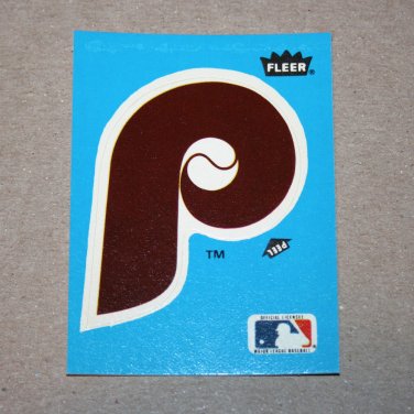 1985 FLEER BASEBALL - Philadelphia Phillies Team Logo Blue Sticker Card